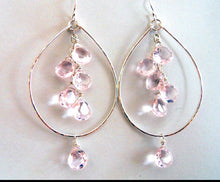 Load image into Gallery viewer, Pink Diamond Double Decker Hoops