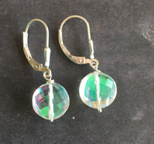 Load image into Gallery viewer, Fire Opal Coin earrings, choose metal/earwire