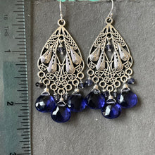 Load image into Gallery viewer, Gilded Age Iolite Chandelier Earrings