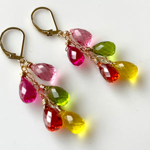 Spring Gala Rainbow Earrings, metal options