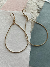 Load image into Gallery viewer, Inner Peace Hammered Hoop Earrings, Size LARGE Gold Filled
