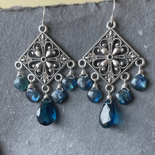 Load image into Gallery viewer, London Blue Mystic Kyanite Chandelier Earrings