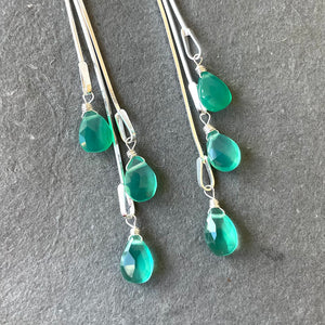 Dripping with Emerald Onyx Tassel Earrings