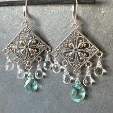 Load image into Gallery viewer, Blue Ice Chandelier Earrings