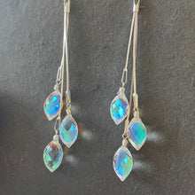 Load image into Gallery viewer, Dripping with Dewdrops Fire Rainbow Moonstone Teardrop Dangles, Earwire and metal choices