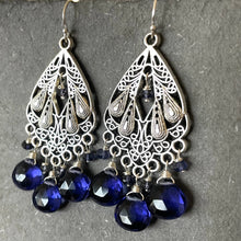 Load image into Gallery viewer, Gilded Age Iolite Chandelier Earrings