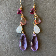 Load image into Gallery viewer, Violeta Chalcedony and Moonstone Cascade Earrings