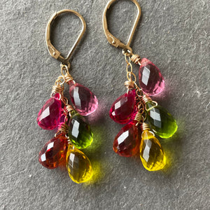 Spring Gala Rainbow Earrings, metal options