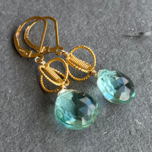 Load image into Gallery viewer, Aquamarine blue quartz Dangles