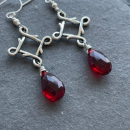 Garnet Red Celtic Dangles