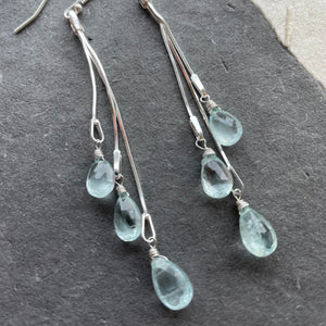 Dripping with Aquamarine Earrings
