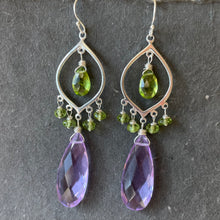 Load image into Gallery viewer, Lovely in Lavender Marquis Chandelier Earrings
