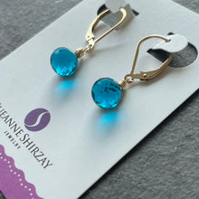 Load image into Gallery viewer, Paraiba Blue Onion Dangle Earrings, earwire and Metal Options