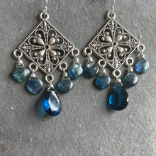 Load image into Gallery viewer, London Blue Mystic Kyanite Chandelier Earrings