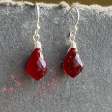 Load image into Gallery viewer, Just Perfect Red Dewdrop Danglers