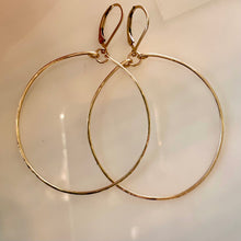 Load image into Gallery viewer, Ande Hammered Hoop Earrings in 14K Gold Filled, Size: 50mm, 2&quot;, Metal choices