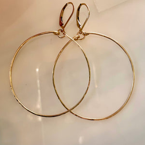 Ande Hammered Hoop Earrings in 14K Gold Filled, Size: 50mm, 2", Metal choices