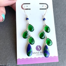 Load image into Gallery viewer, Lapis Lazuli Turquoise Cascade Earrings