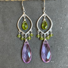Load image into Gallery viewer, Lovely in Lavender Marquis Chandelier Earrings