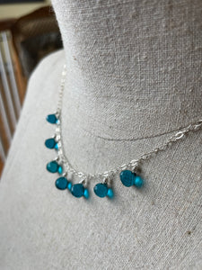 Paraiba blue  onion quartz necklace