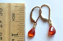 Load image into Gallery viewer, Padparadscha Teeny Earrings- Metal and Earwire options