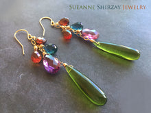 Load image into Gallery viewer, Jewel Tones Long Dangles, Metal choices