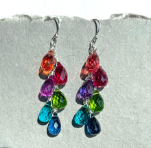 Load image into Gallery viewer, Jewel Tones Rainbow Earrings, metal options