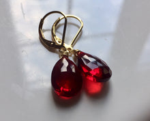 Load image into Gallery viewer, Just Perfect Garnet Red Danglers