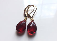 Load image into Gallery viewer, Just Perfect Garnet Red Danglers