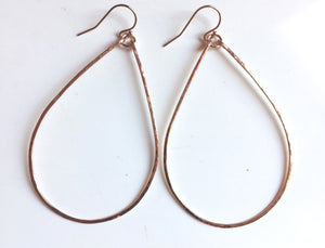 Katie Hammered 2.5" Hoop Earrings Size: Large, 14K Rose Gold, Yellow Gold or Silver  , Metal options