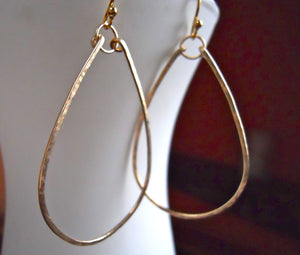 Kristiana Hammered Hoop Earrings in 14K Gold Filled, Size: Medium, earwire options