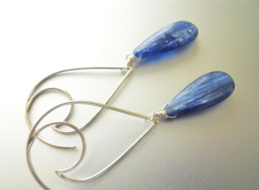 Moon and Wave - Kyanite Teardrop Earring