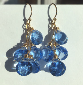 Light Tanzanite Blue Cluster Earrings
