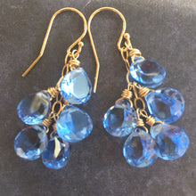 Load image into Gallery viewer, Light Tanzanite Blue Cluster Earrings