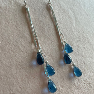 Dripping with London Blue Tassel Earrings
