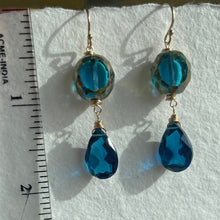 Load image into Gallery viewer, Czech Glass and London Blue Dangles