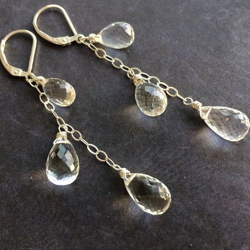 Melting Ice Teardrop Dangle Earrings, Metal options