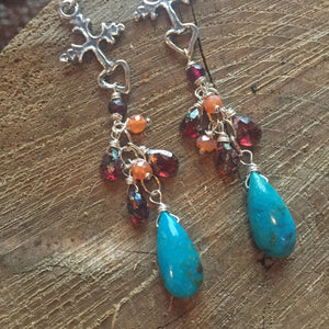 Milagro Cross Turquoise Cascade Earrings