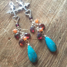 Load image into Gallery viewer, Milagro Cross Turquoise Cascade Earrings