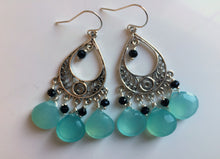 Load image into Gallery viewer, Mustique Aqua Chalcedony and Onyx Chandeliers