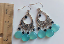 Load image into Gallery viewer, Mustique Aqua Chalcedony and Onyx Chandeliers