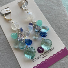 Load image into Gallery viewer, Leaf in the Ocean Cluster Earrings