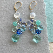 Load image into Gallery viewer, Leaf in the Ocean Cluster Earrings