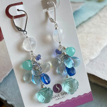 Load image into Gallery viewer, Leaf in the Ocean Cluster Earrings