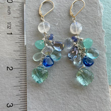 Load image into Gallery viewer, Leaf in the Ocean Cluster Earrings