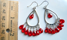 Load image into Gallery viewer, Padparadscha Sterling Chandelier Earrings