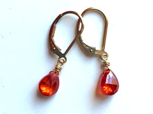 Load image into Gallery viewer, Padparadscha Teeny Earrings- Metal and Earwire options