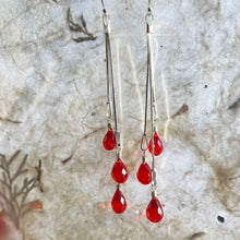 Load image into Gallery viewer, Dripping with Padparadscha Tassel Earrings