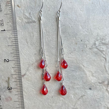Load image into Gallery viewer, Dripping with Padparadscha Tassel Earrings