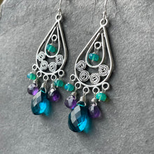 Load image into Gallery viewer, Living Well Chandeliers, Paraiba quartz, Amethyst, Opal